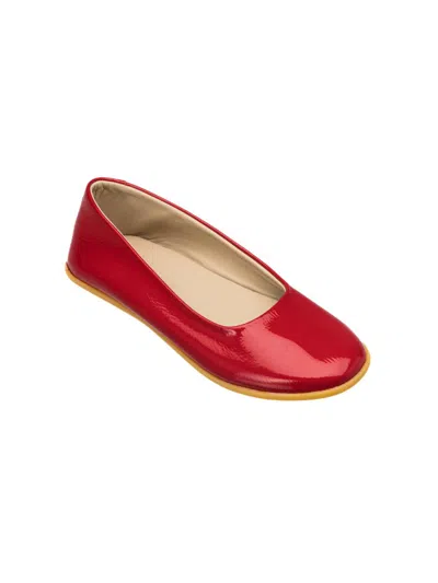 Elephantito Little Girl's & Girl's Bare Patent Leather Ballerina Flats In Red