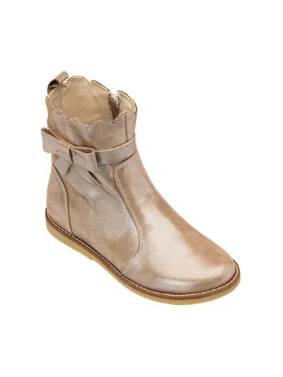 Elephantito Little Girl's & Girl's Cellia Leather Booties In Gold