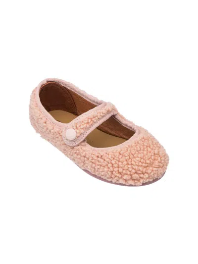 Elephantito Little Girl's & Girl's Faux-shearling Mary Janes In Brown