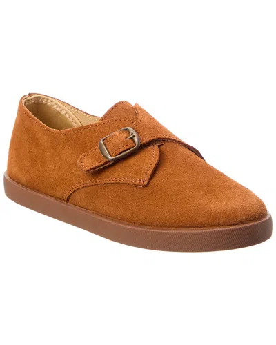 Elephantito Monk Strap Suede Loafer In Orange