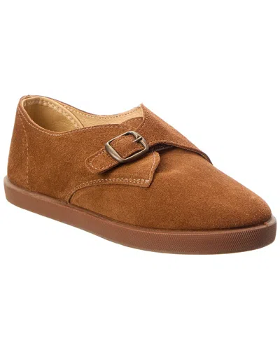 Elephantito Monk Strap Suede Loafer In Brown