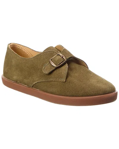 Elephantito Monk Strap Suede Loafer In Green