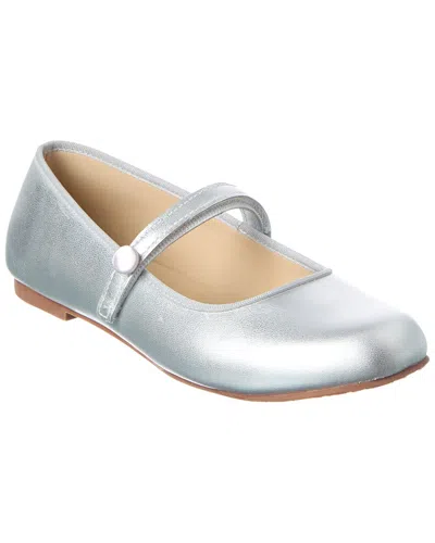 Elephantito Kids' Princess Leather Flat In Silver