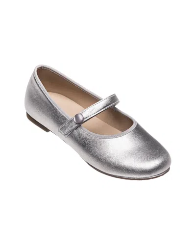 Elephantito Princess Leather Mary Jane In Silver