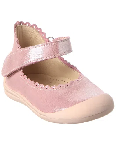 Elephantito Kids' Scalloped Leather Mary Jane In Pink