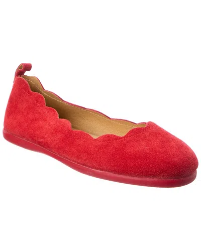 Elephantito Kids' Suede Ballerina Flat In Red