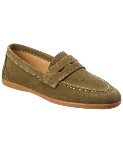 Elephantito Kids' Suede Penny Loafer In Green