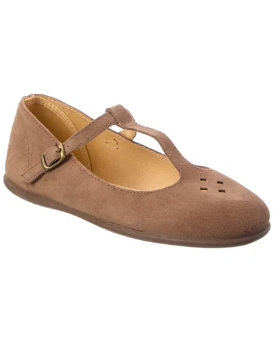 Elephantito Kids' Suede T-bar Flat In Brown