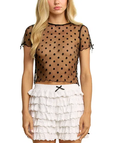Elevator Disco Mood Swings Lace Top In Black
