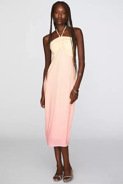 Elevator Disco Star Night Halter Midi Dress In Pink