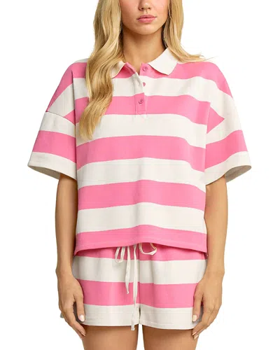 Elevator Disco Sunday Me Polo Top In Pink