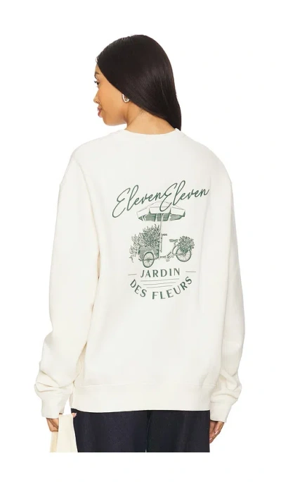 Eleven Eleven Flower Cart Crewneck In Ivory