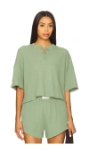 Eleven Eleven Waffle Top In Green