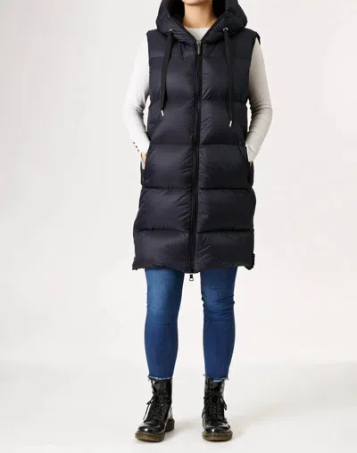 Eleven Elfs Glaze Long Down Vest In Black