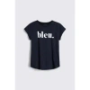 ELEVEN LOVES BLEU NEAT FIT T SHIRT IN NAVY