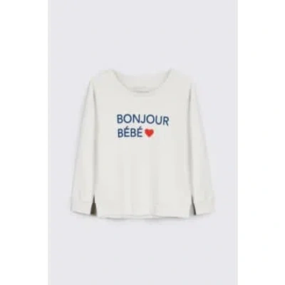 Eleven Loves Bonjour Sweatshirt In Vintage White