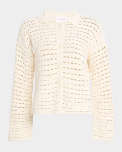 Eleven Six Ada Button-down Crochet Shirt In Ivory