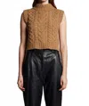 Eleven Six Ada Sweater Vest In Camel In Gold