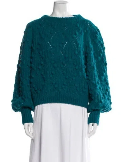 Pre-owned Eleven Six Alpaca Bateau Neckline Sweater In Blue