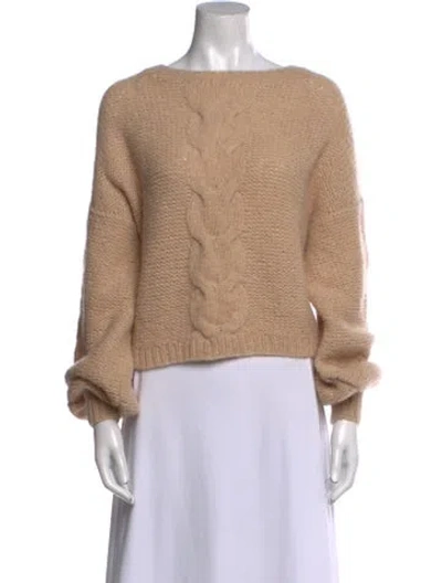 Pre-owned Eleven Six Alpaca Bateau Neckline Sweater In Neutral