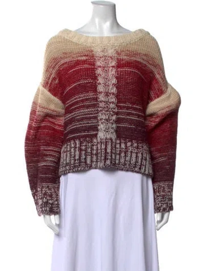 Pre-owned Eleven Six Alpaca Colorblock Pattern Sweater In Neutrals