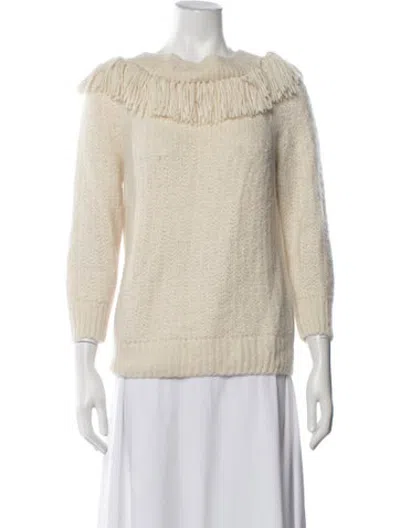 Pre-owned Eleven Six Alpaca Crew Neck Sweater In Neutrals