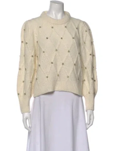 Pre-owned Eleven Six Alpaca Crew Neck Sweater In White