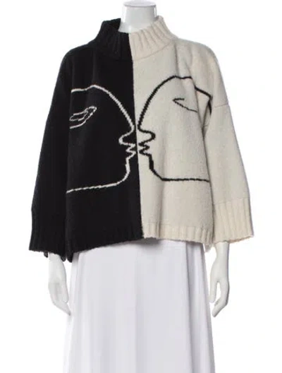 Pre-owned Eleven Six Alpaca Graphic Print Sweater