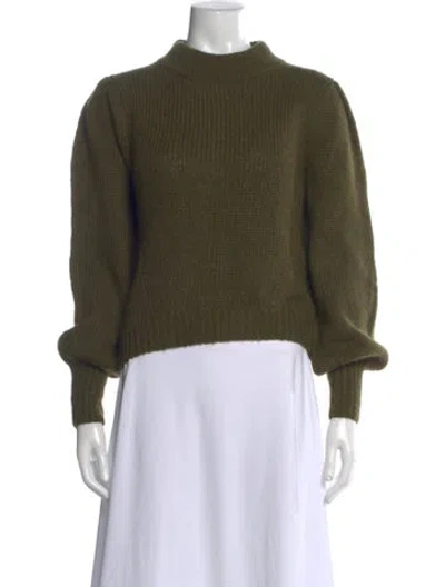 Pre-owned Eleven Six Alpaca Mock Neck Sweater In Green
