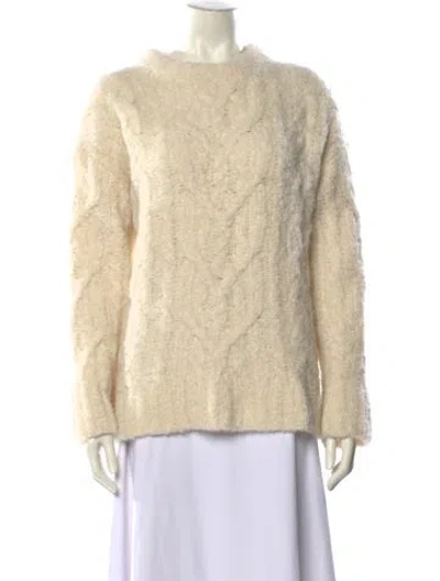 Pre-owned Eleven Six Alpaca Mock Neck Sweater In Neutral