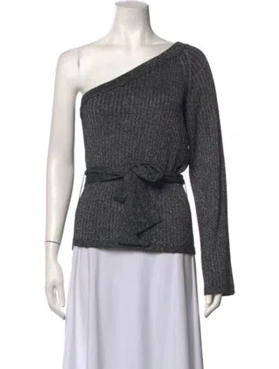 Pre-owned Eleven Six Alpaca One-shoulder Sweater In Grey