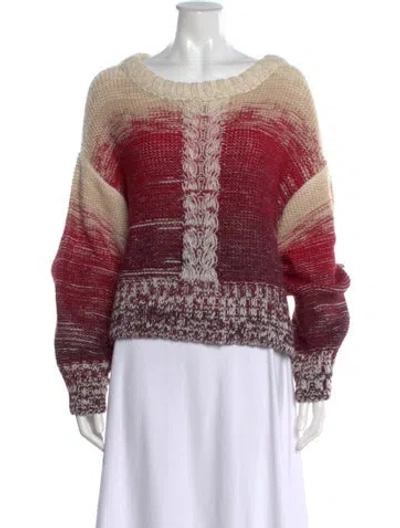 Pre-owned Eleven Six Alpaca Printed Sweater In Red