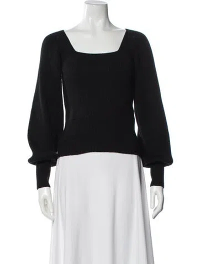 Pre-owned Eleven Six Alpaca Square Neckline Sweater In Black