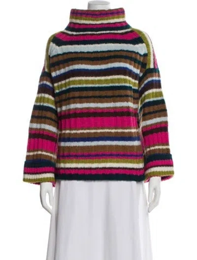 Pre-owned Eleven Six Alpaca Striped Sweater In Blue