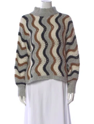 Pre-owned Eleven Six Alpaca Striped Sweater In Multi