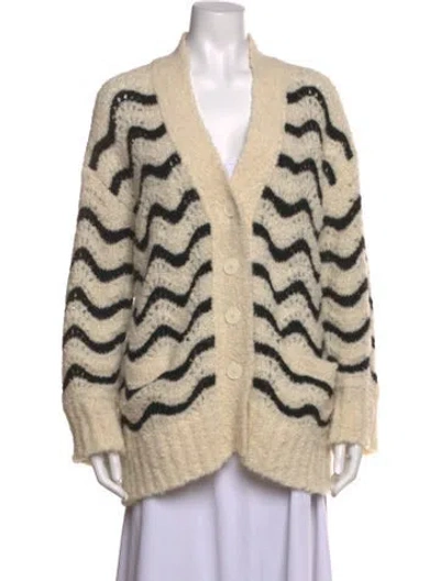 Pre-owned Eleven Six Alpaca Striped Sweater In Neutrals