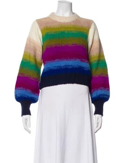 Pre-owned Eleven Six Alpaca Striped Sweater In Purple