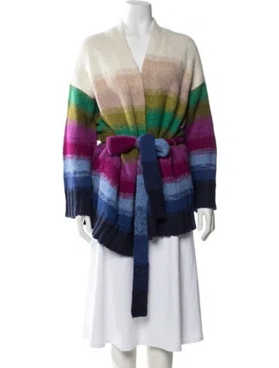 Pre-owned Eleven Six Alpaca Striped Sweater W/ Tags In White