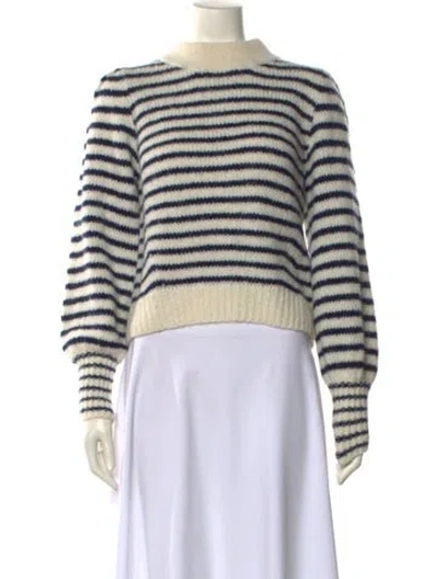 Pre-owned Eleven Six Alpaca Striped Sweater In White