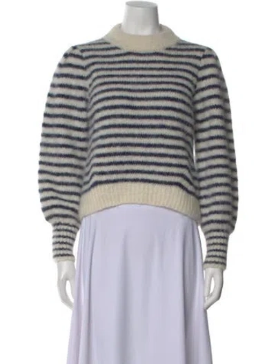 Pre-owned Eleven Six Alpaca Striped Sweater In White