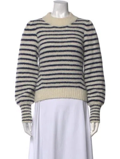 Pre-owned Eleven Six Alpaca Striped Sweater In White
