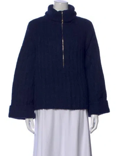 Pre-owned Eleven Six Alpaca Turtleneck Sweater In Blue
