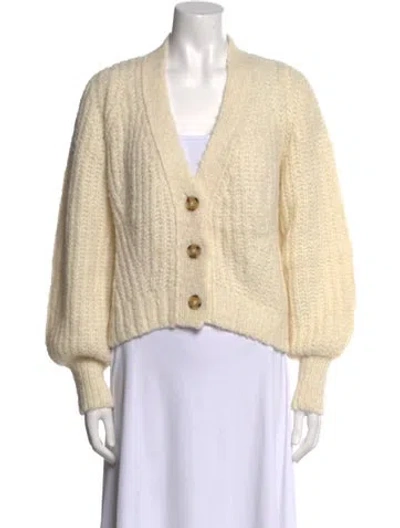 Pre-owned Eleven Six Alpaca V-neck Sweater In Neutral