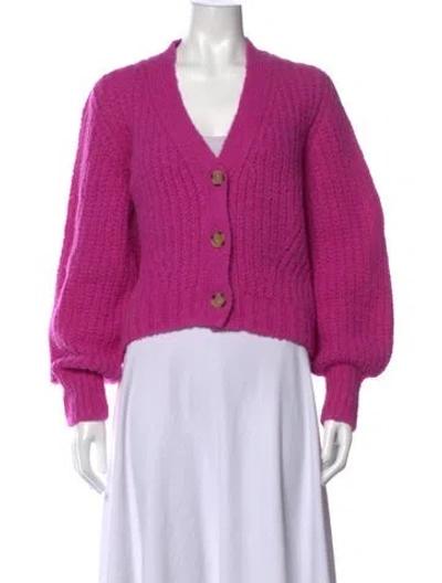 Pre-owned Eleven Six Alpaca V-neck Sweater In Purple