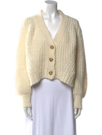 Pre-owned Eleven Six Alpaca V-neck Sweater In White