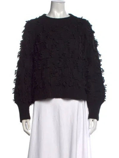 Pre-owned Eleven Six Baby Alpaca Crew Neck Sweater In Black