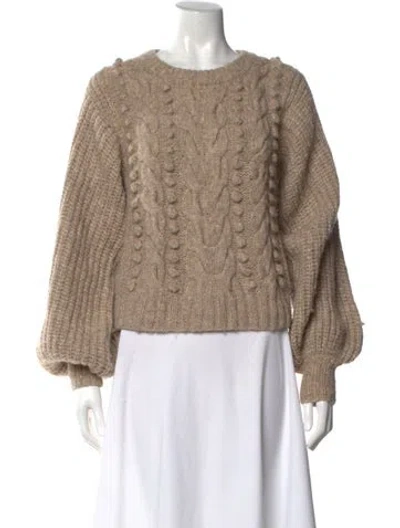 Pre-owned Eleven Six Baby Alpaca Crew Neck Sweater In Brown