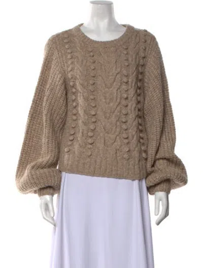 Pre-owned Eleven Six Baby Alpaca Crew Neck Sweater In Neutrals