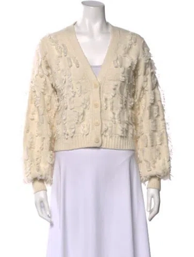Pre-owned Eleven Six Baby Alpaca Floral Print Sweater In Neutral
