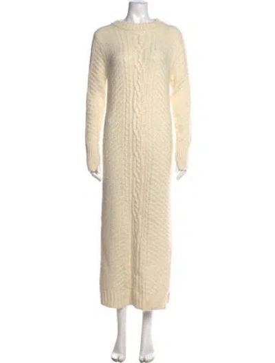 Pre-owned Eleven Six Baby Alpaca Long Dress In Neutrals